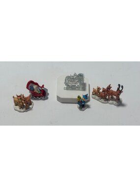 Hawthorne Village Rudolf And Friends Christmas Town Figurine Set Vintage 00s